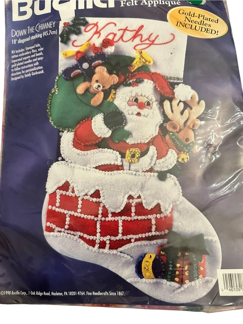 NWT Vintage Bucilla Down the Chimney Stocking Kit